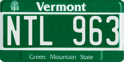 VT license plate NTL963