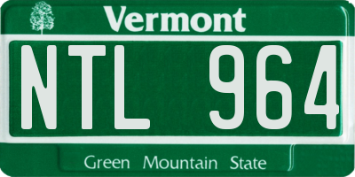 VT license plate NTL964