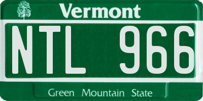 VT license plate NTL966