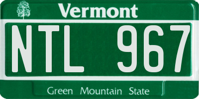 VT license plate NTL967