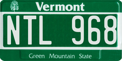 VT license plate NTL968