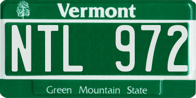 VT license plate NTL972