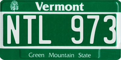 VT license plate NTL973