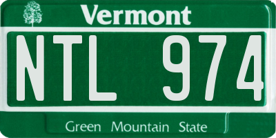 VT license plate NTL974