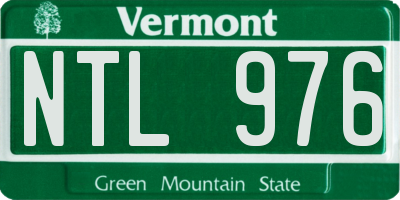 VT license plate NTL976