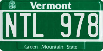 VT license plate NTL978