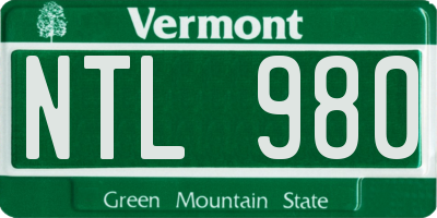 VT license plate NTL980