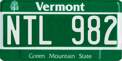 VT license plate NTL982