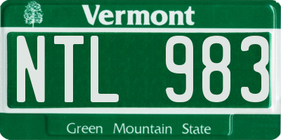 VT license plate NTL983