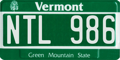 VT license plate NTL986