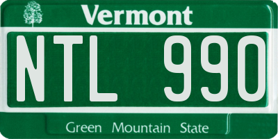 VT license plate NTL990
