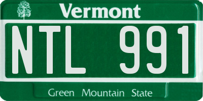 VT license plate NTL991