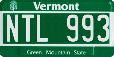 VT license plate NTL993