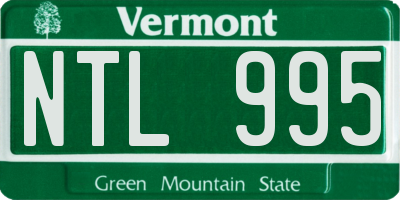 VT license plate NTL995