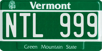 VT license plate NTL999