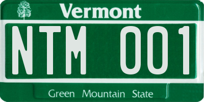 VT license plate NTM001