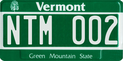 VT license plate NTM002
