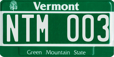 VT license plate NTM003