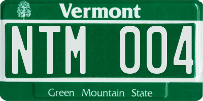 VT license plate NTM004
