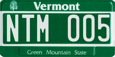 VT license plate NTM005