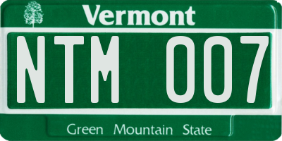 VT license plate NTM007