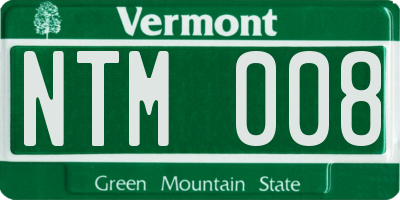 VT license plate NTM008