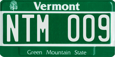 VT license plate NTM009