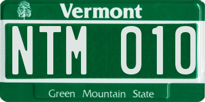 VT license plate NTM010