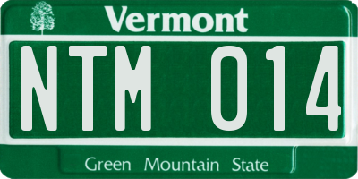 VT license plate NTM014
