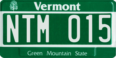 VT license plate NTM015