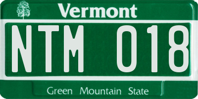 VT license plate NTM018