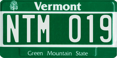 VT license plate NTM019