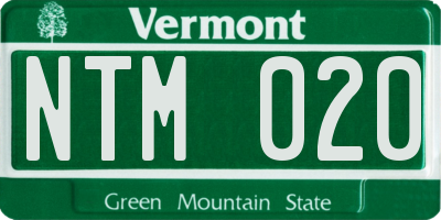 VT license plate NTM020