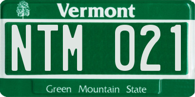 VT license plate NTM021