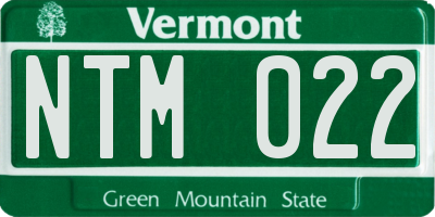VT license plate NTM022