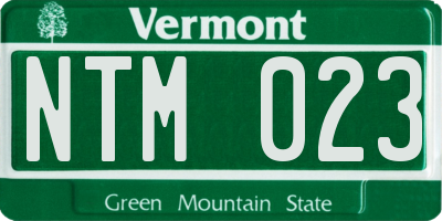 VT license plate NTM023