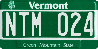 VT license plate NTM024