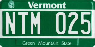 VT license plate NTM025