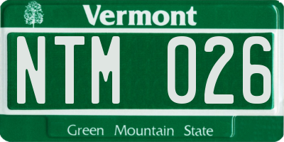 VT license plate NTM026