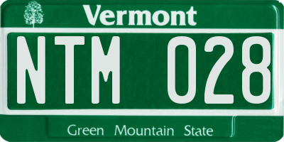 VT license plate NTM028