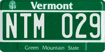 VT license plate NTM029