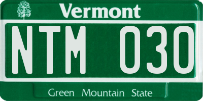 VT license plate NTM030