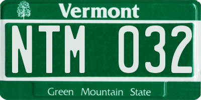 VT license plate NTM032
