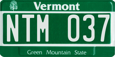 VT license plate NTM037