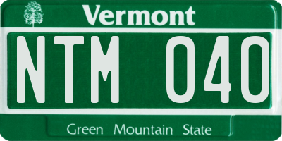 VT license plate NTM040
