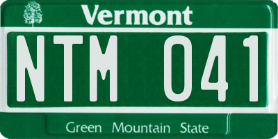 VT license plate NTM041