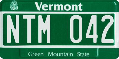VT license plate NTM042