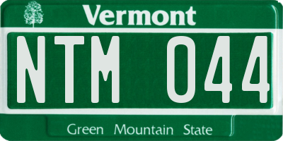 VT license plate NTM044