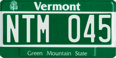 VT license plate NTM045