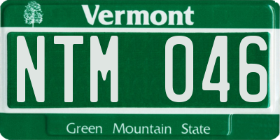 VT license plate NTM046
